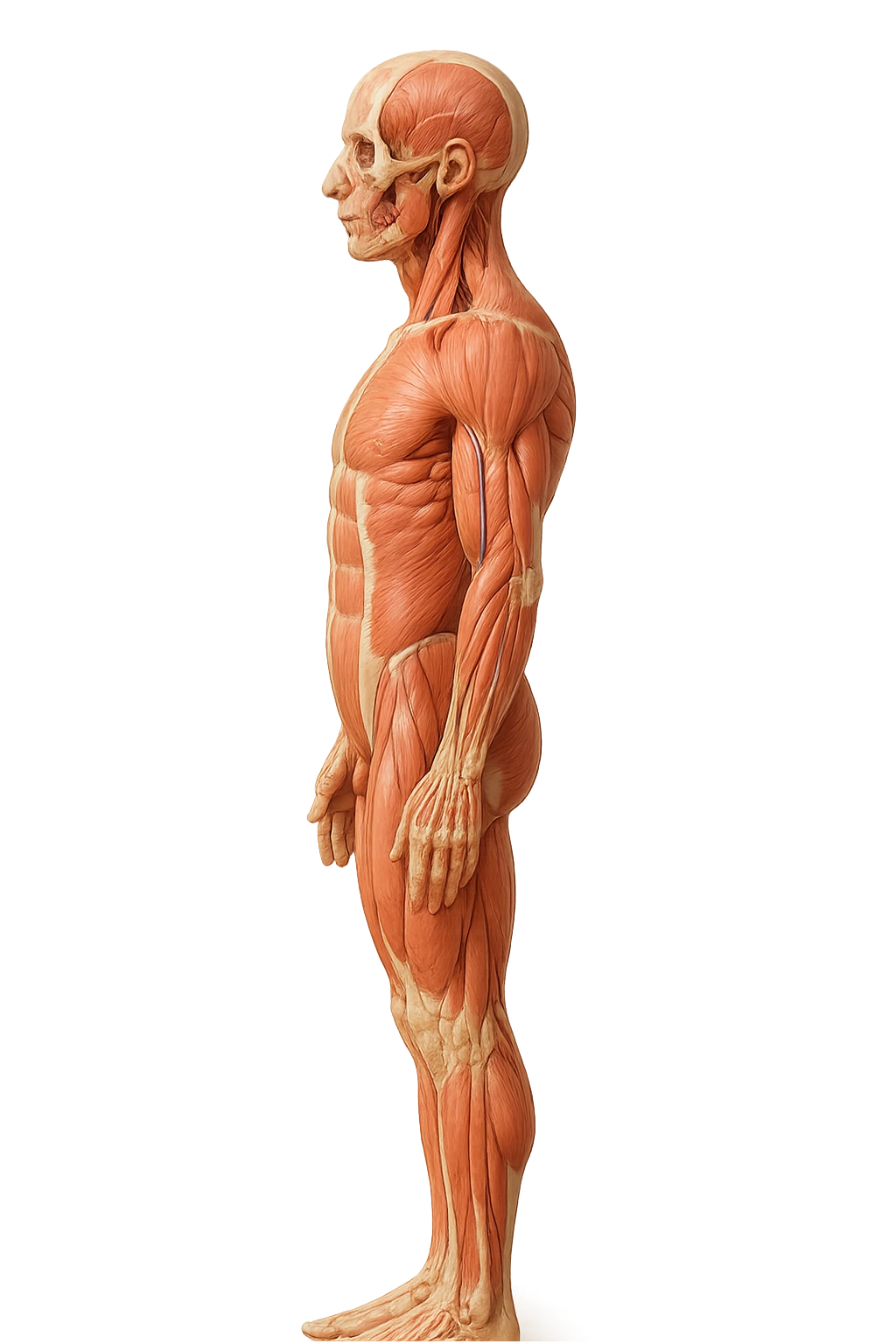 corpo umano anatomico di profilo realistico con schiena piatta, iperrealistico 4k emoji