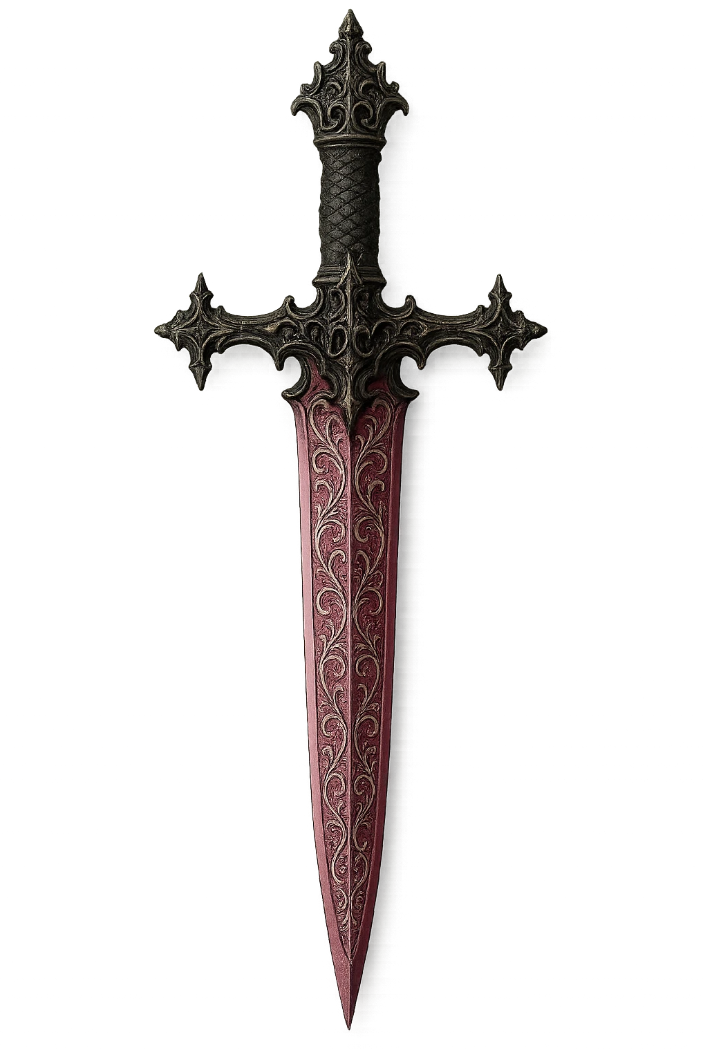 gothic ornate dagger, pink blade with silver filigree emoji