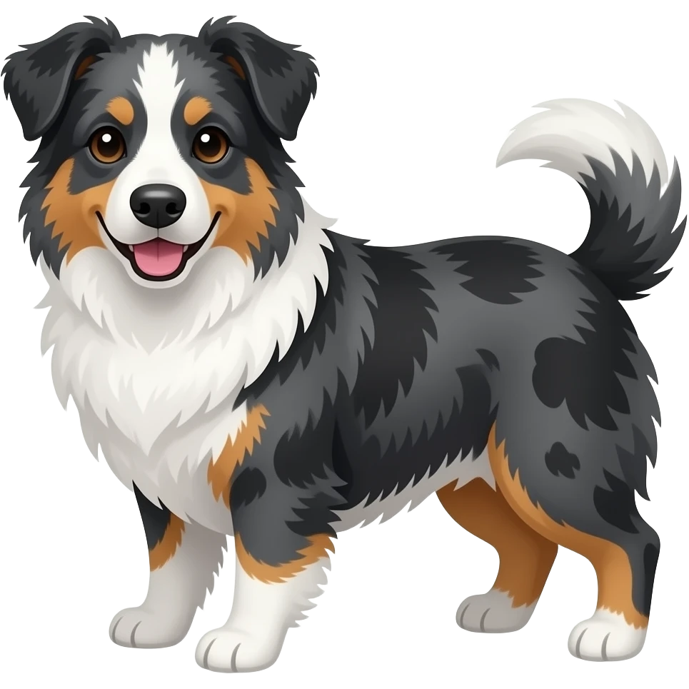 Mini fat merle Aussie dog emoji
