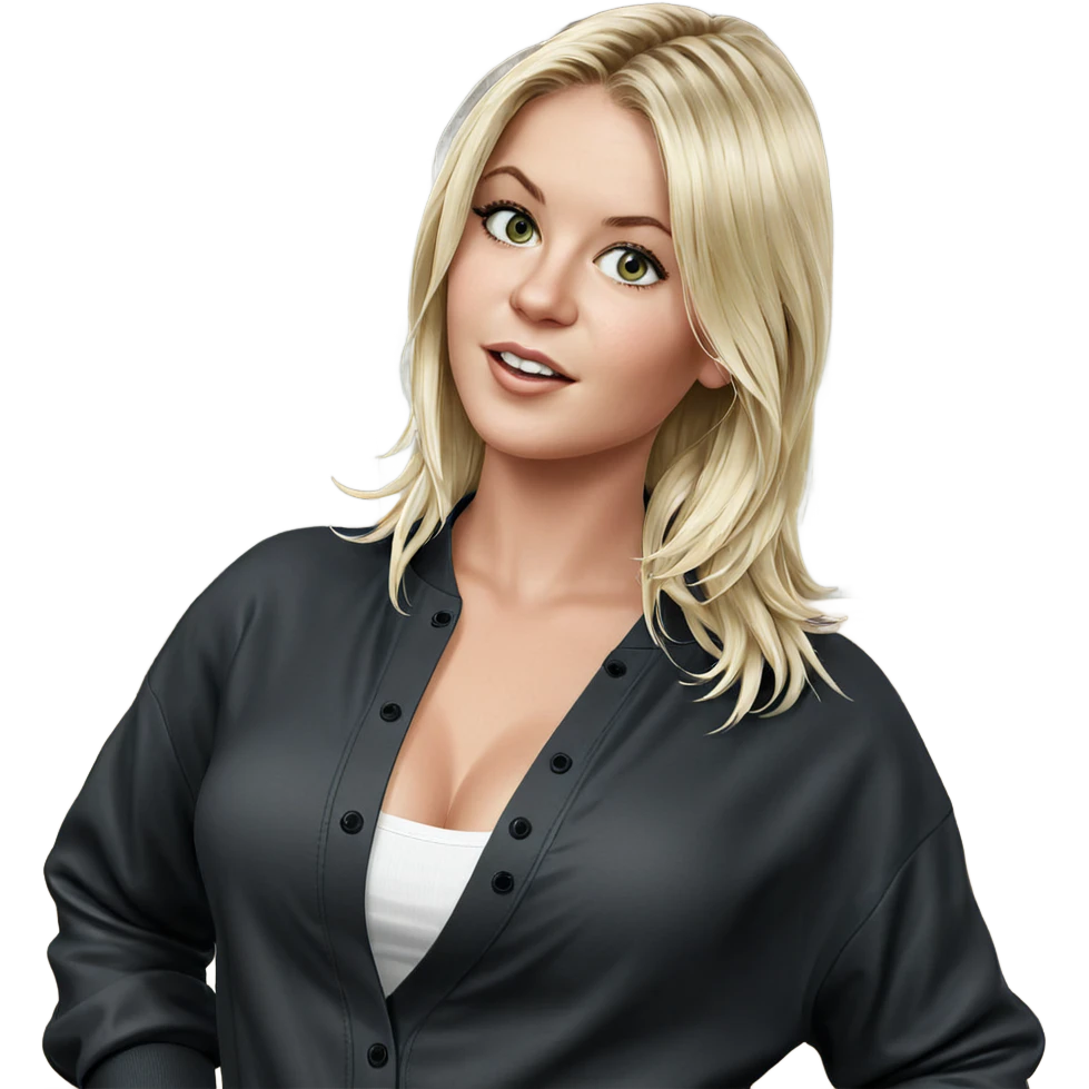 blonde girl in open clothing emoji