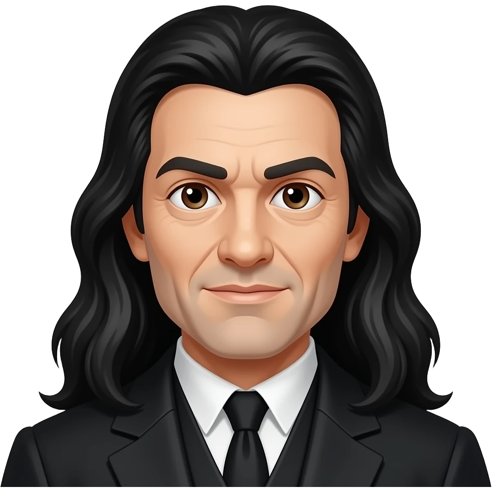 Vlad Dracula (1428-1476) with long black hair emoji