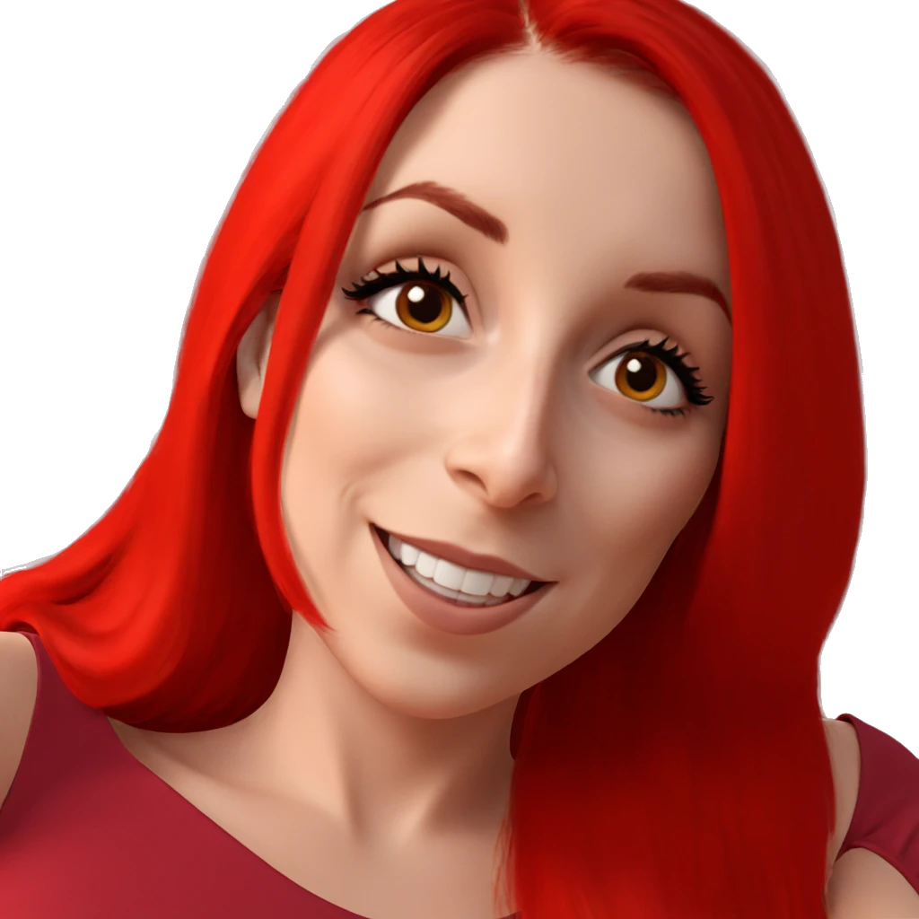 smiling girl with long red hair emoji
