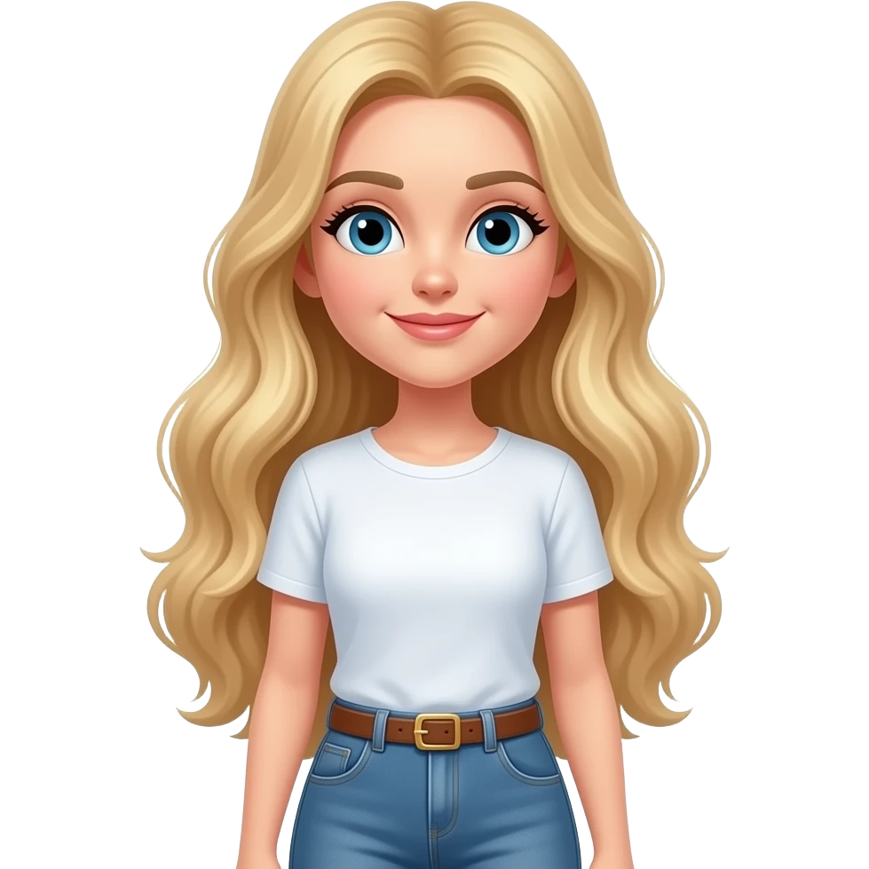 baştan bacağa uzun saçlı sarışın kadın  emojisi emoji