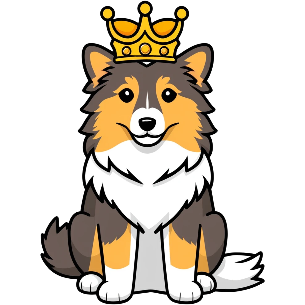 Sheltie with crown emoji