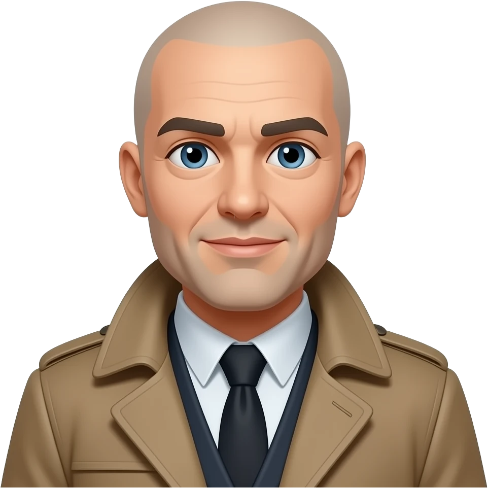 bald man with coat emoji