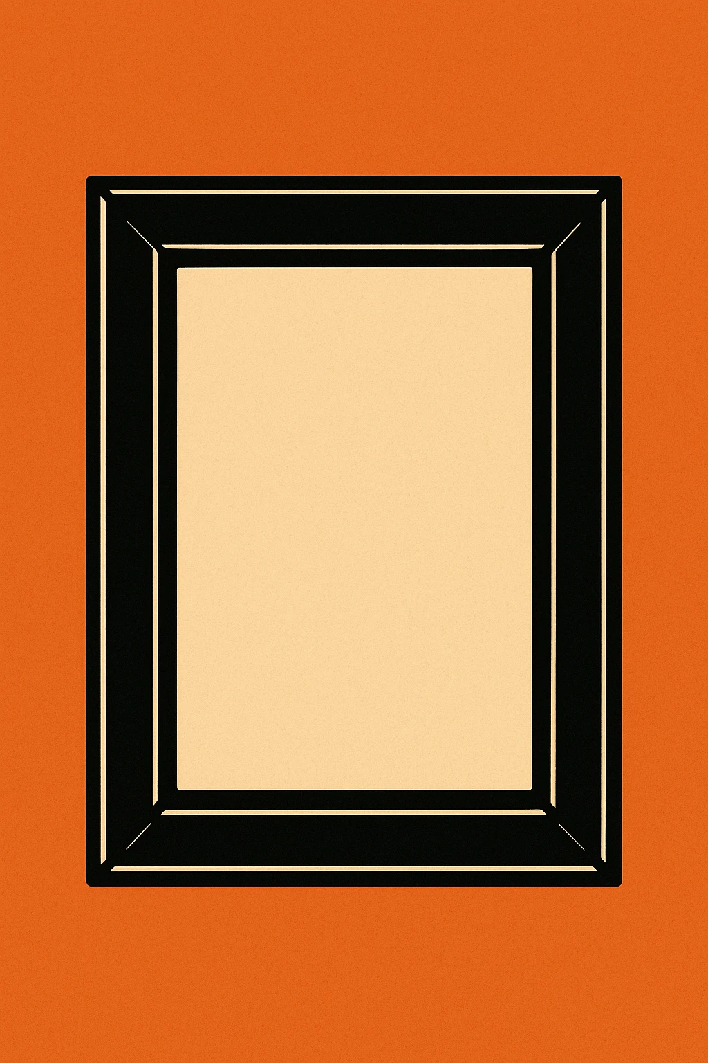 simple modern black picture frame, empty, front view emoji