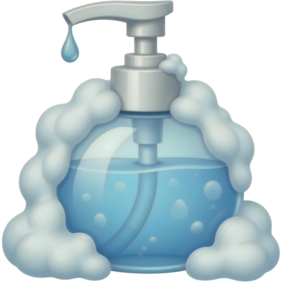 jabon liquido en ecxeso haciendo mucha espuma emoji