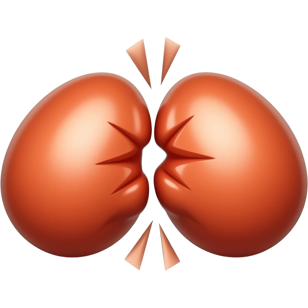 Two red boiled eggs knocking head to head emoji