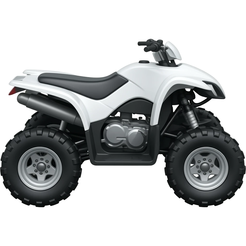 Black and white quad bike, from the side emoji