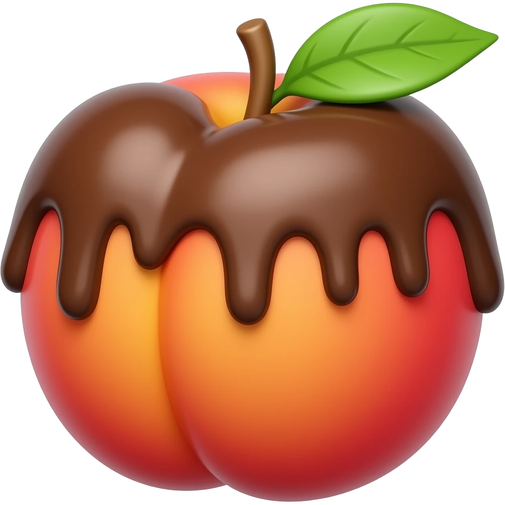 De um pêssego sem cara e com chocolate emoji