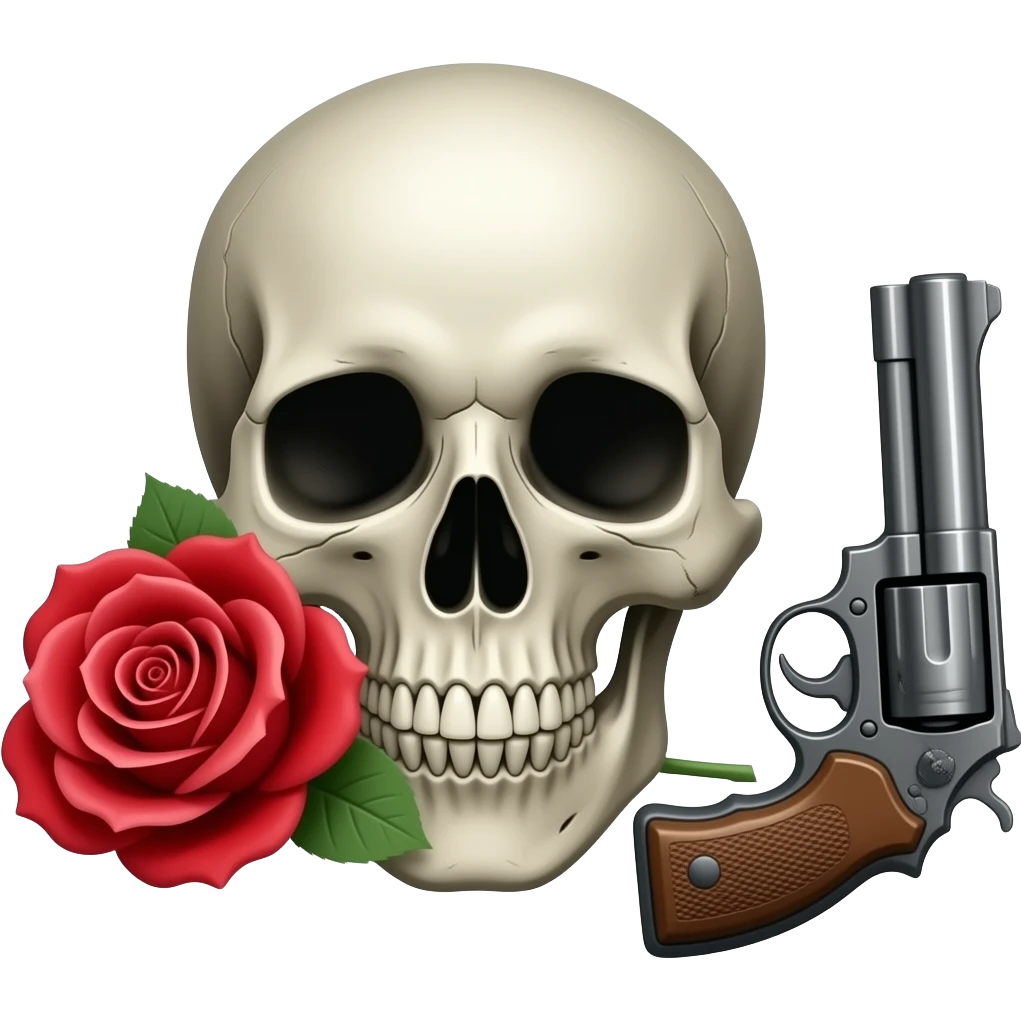 Rose gun skull emoji