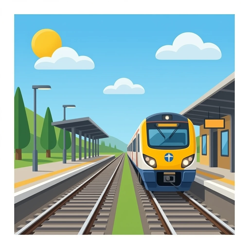 Emoji train station background emoji
