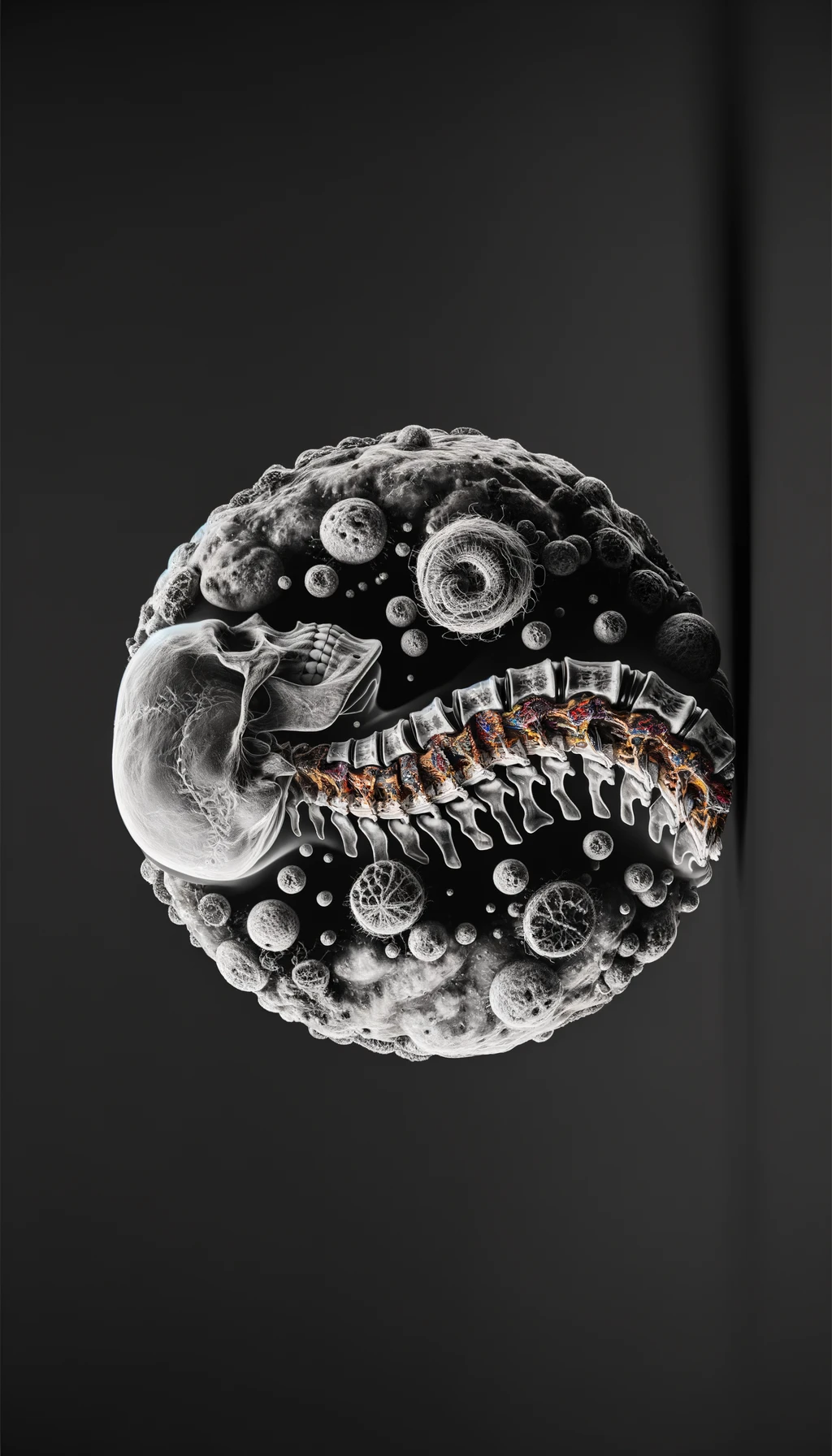 corpo umano anatomico di spalle e fisico storto, spina dorsale in evidenza, dolore alla schiena su un lato, iperrealistico 4k emoji