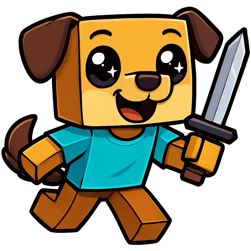 Extract every character from the picture. character including the clothes and accessories they are wearing, and place on a transparent background. Keep the original style and appearance exactly the same. and separately give me the each character picture. There is 3 character in this image. there is two dog

 emoji