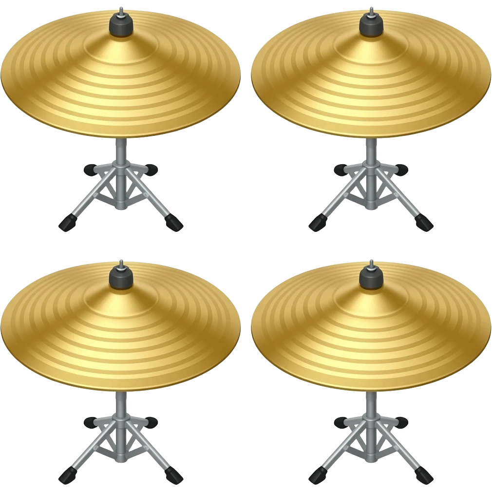 Four Cymbals with stands emoji