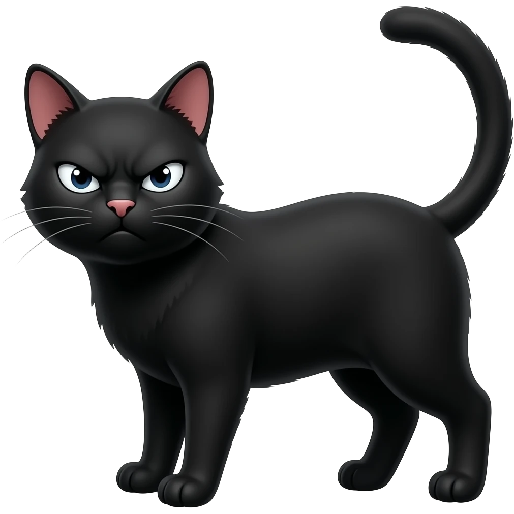 Angry black cat emoji