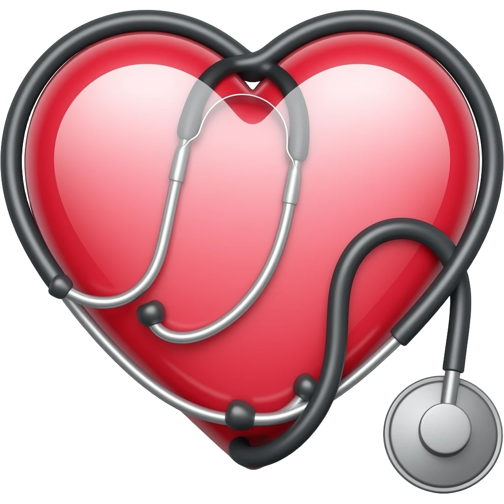 Make a heart using a stethoscope emoji