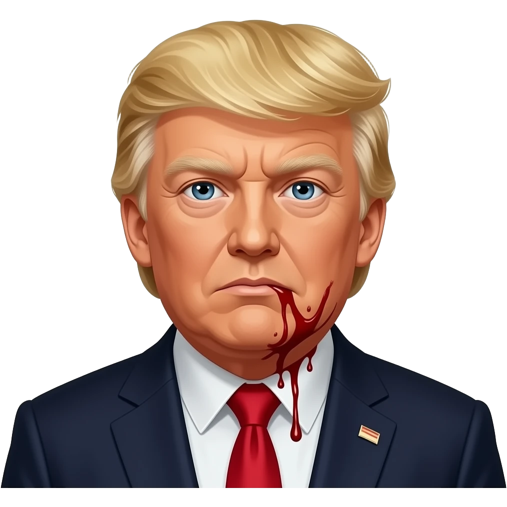 Trump with ear bleeding emoji