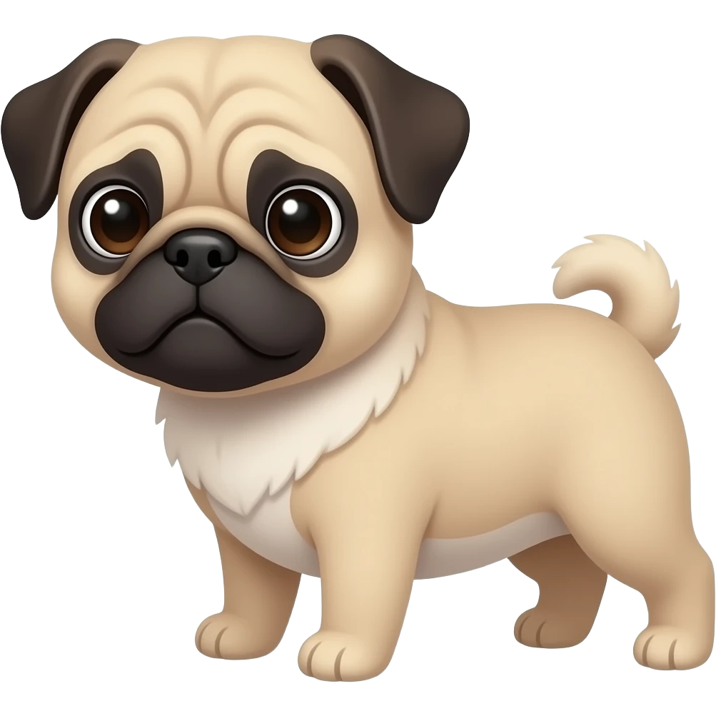 Pug kawaii a la izquierda emoji