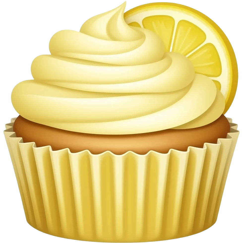 Lemon cupcake emoji
