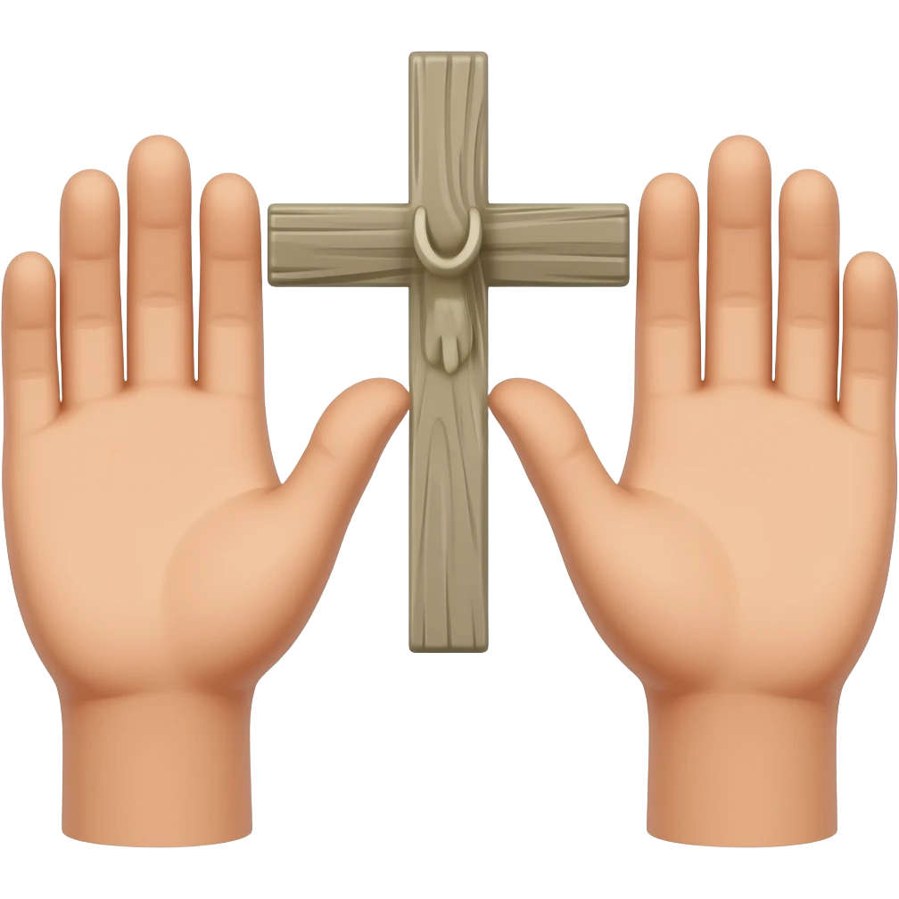 ладони с крестом emoji