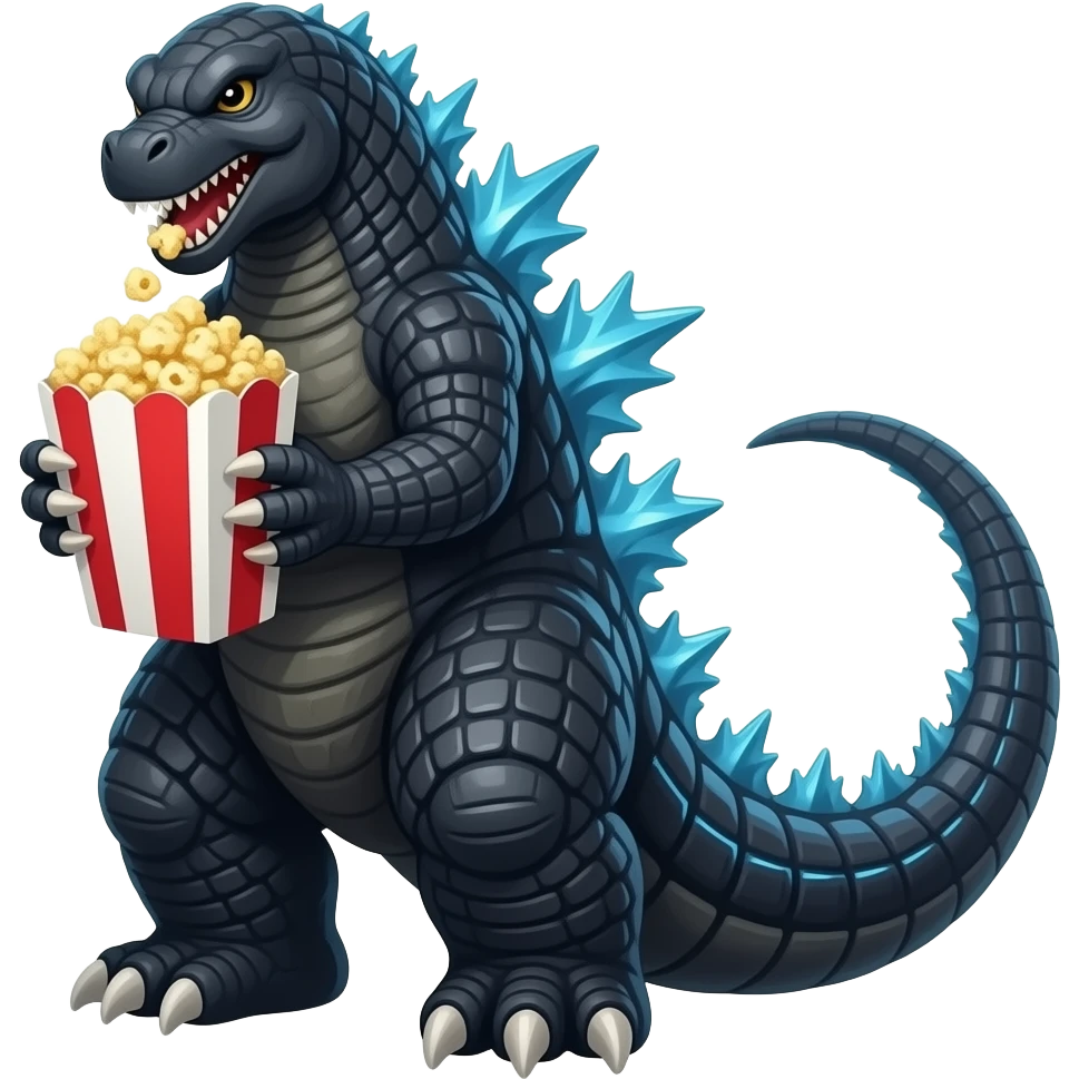 godzilla eating popcorn emoji