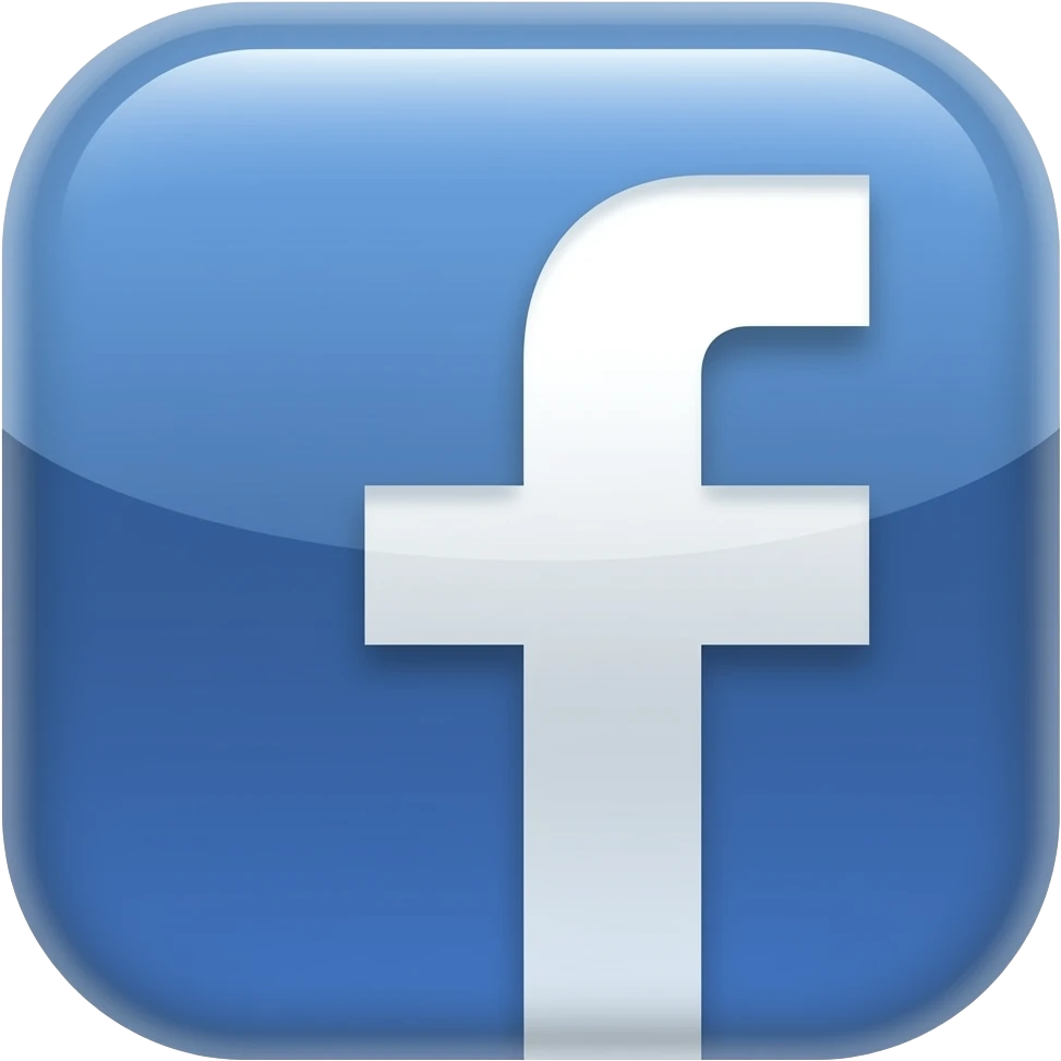 Silvery holographic 3d facebook icon emoji