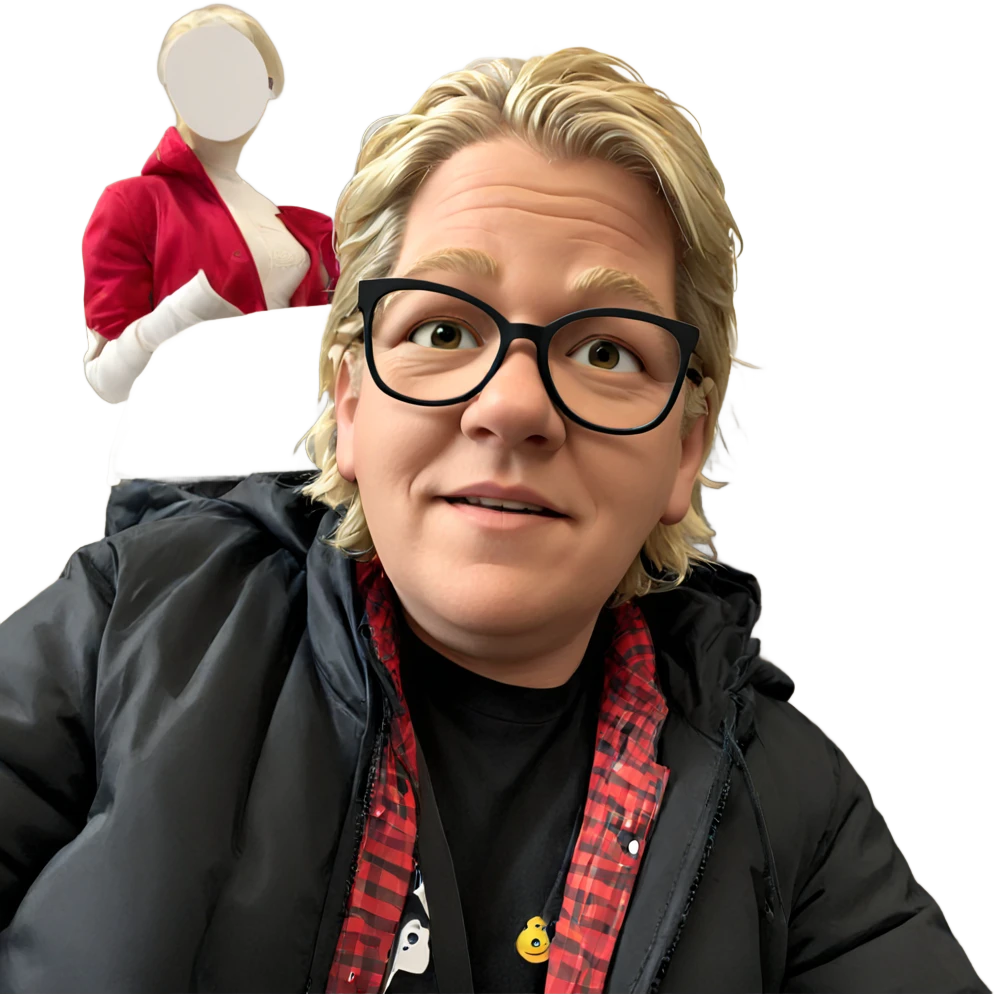 blonde boy in black jacket emoji