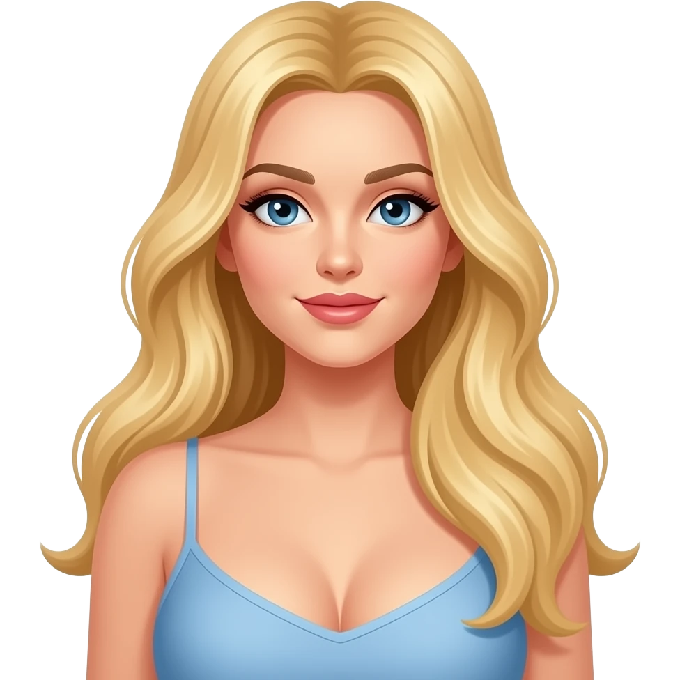 baştan bacağa uzun saçlı büyük göğüslü sarışın kadın  emojisi emoji