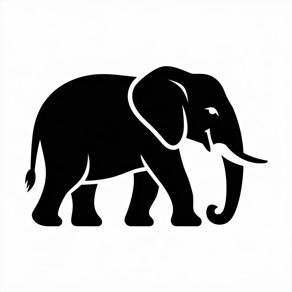 Elephant icon black silhouette emoji