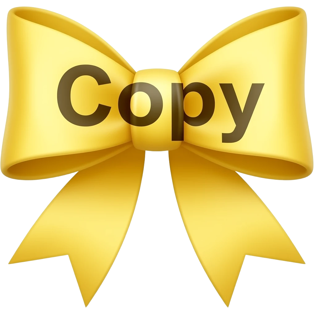 Yellow bow text to copy emoji