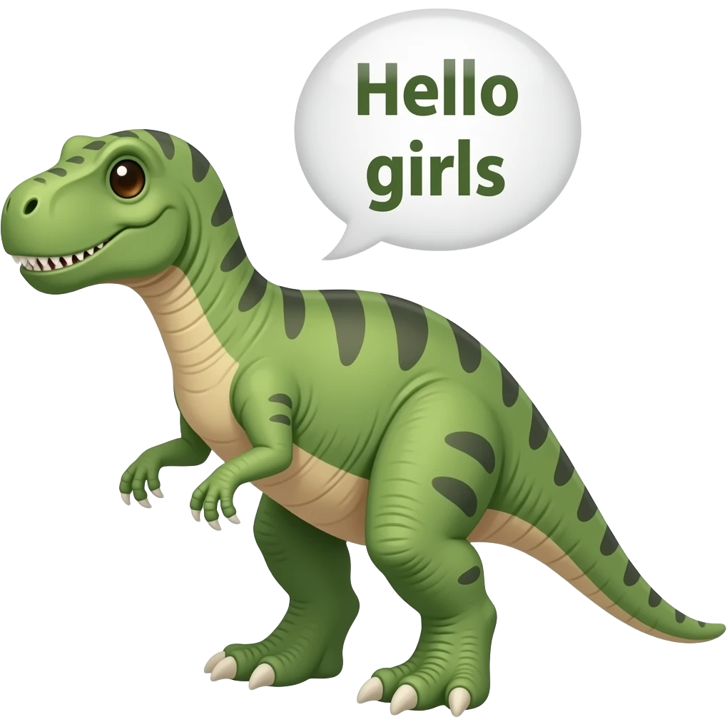 Hello girls Dinosaur saying emoji