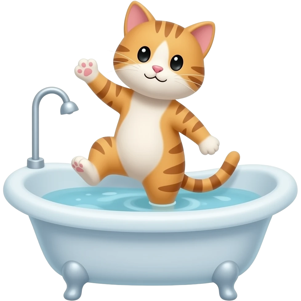 make cat dancing on the bath emoji
