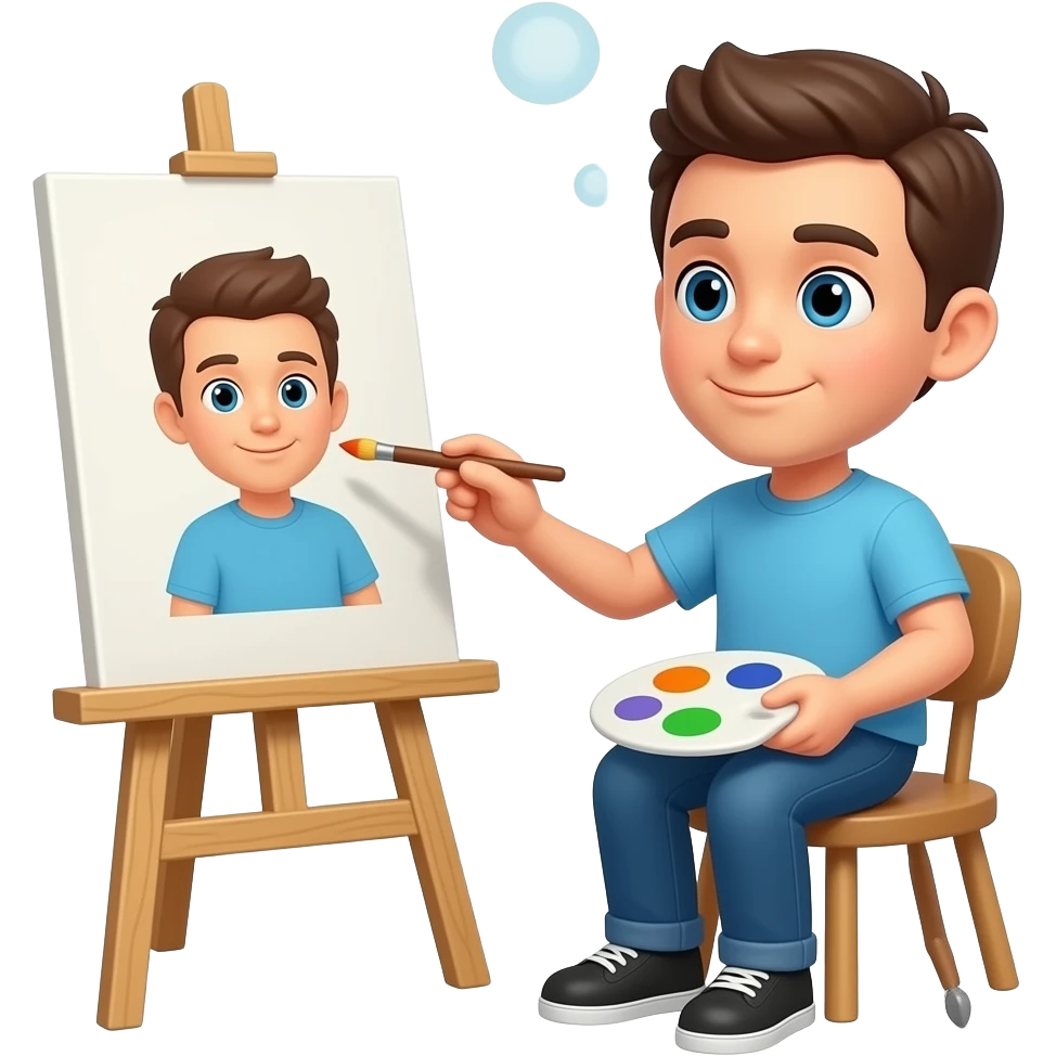 person daydreaming about painting emoji