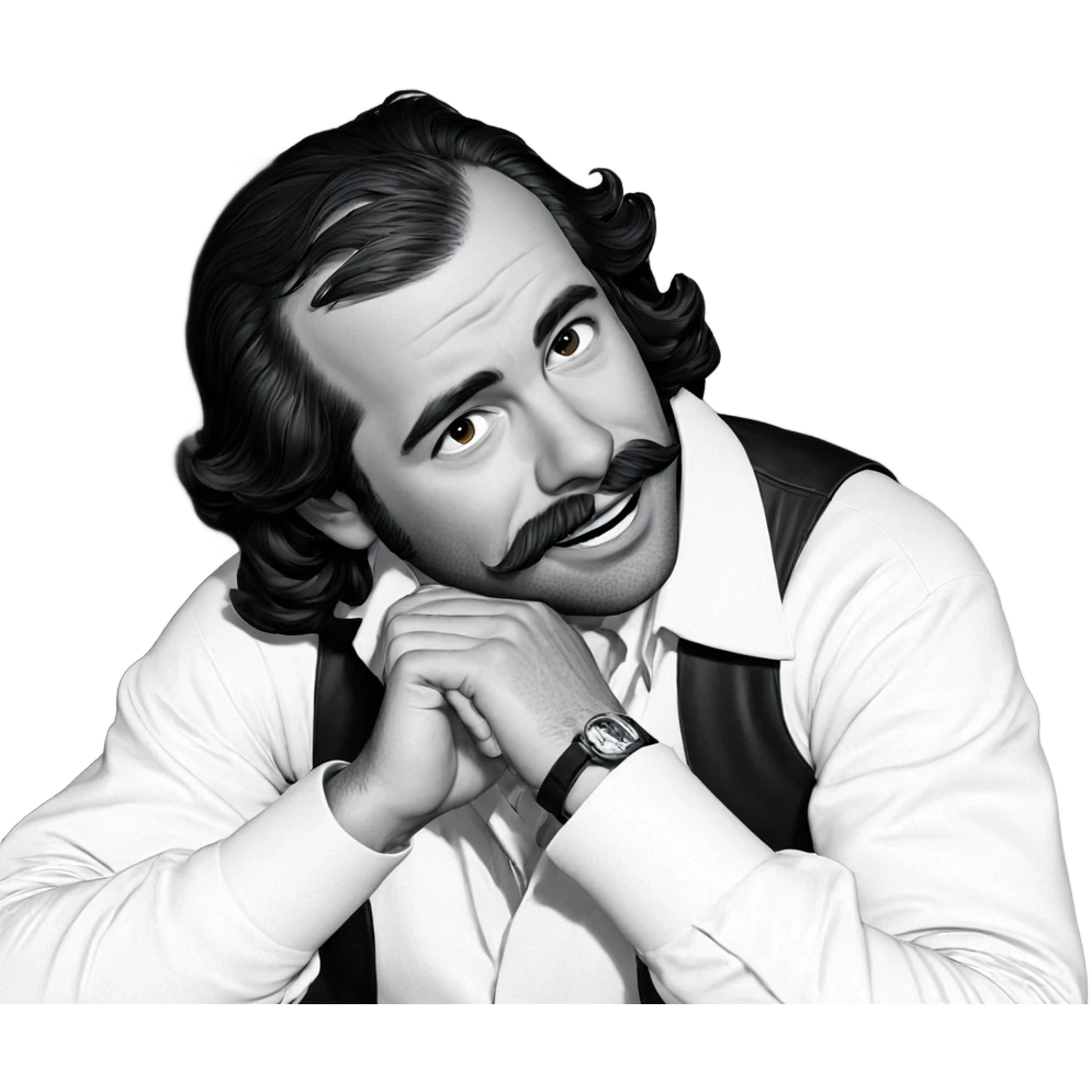 monochrome portrait of a man emoji