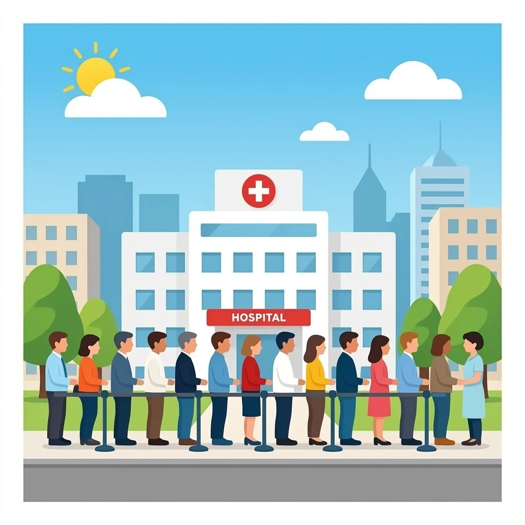 largas colas en hospitales emoji