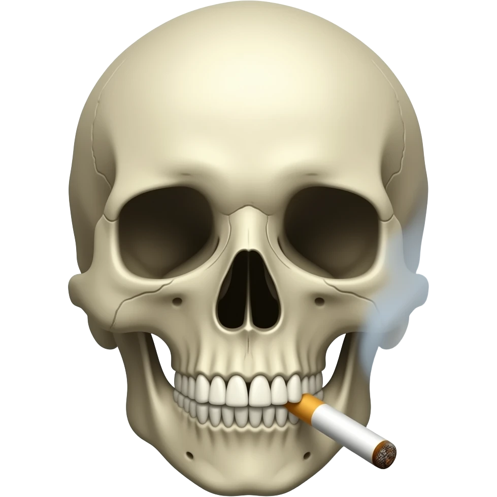 Skull smoking a cigarette emoji