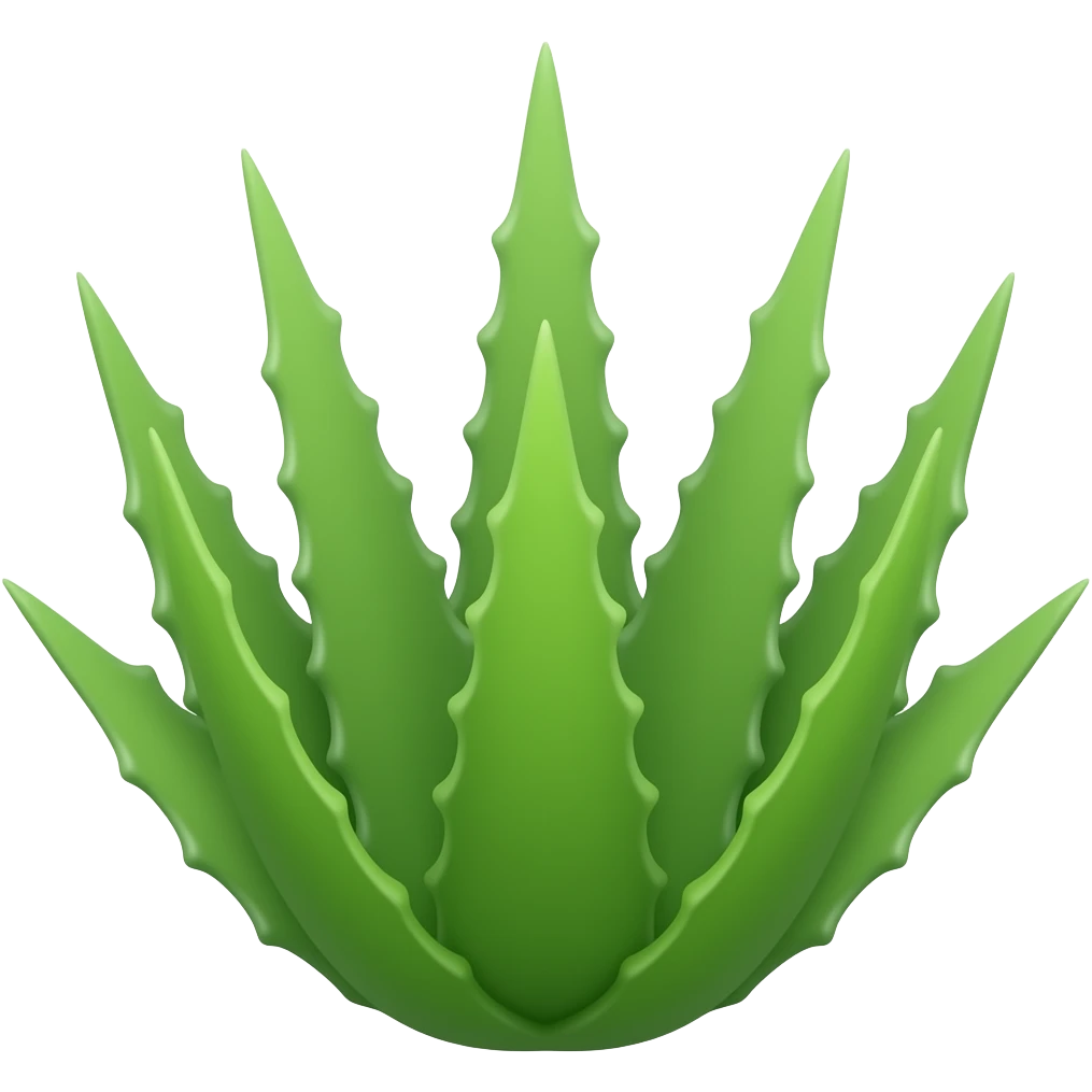 eine aloe pflanze mit 5 blättern fein gezeichnet mit Bleistift, unausgemalt emoji