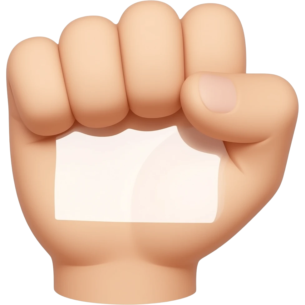 Make a hand like a fist with empty space in the inside, vertical emoji