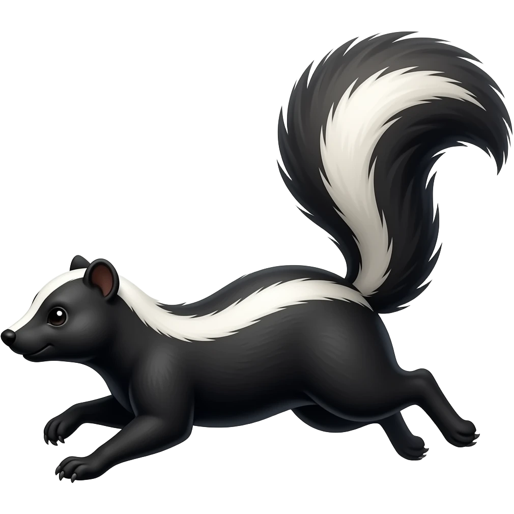 Cartoon skunk running emoji