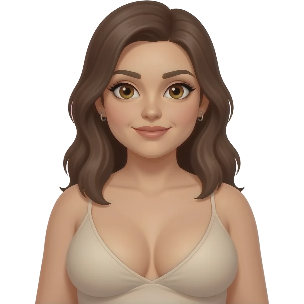 Naked Brunette with Big boobs chubby white woman with boob piercings and hazel eyes emoji