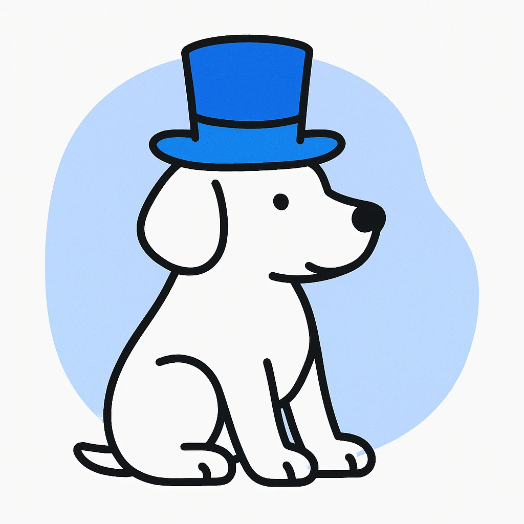 dog with tophat emoji