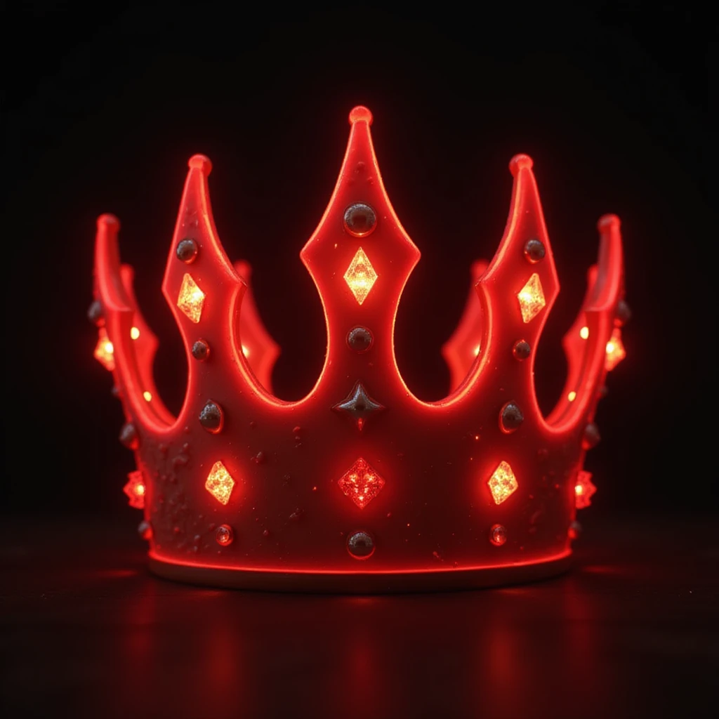 a large glowing red crown with gems, highly detailed, realistic lighting emoji