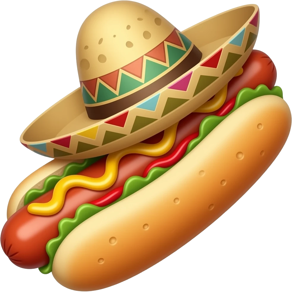 Hotdog wearing sombrero emoji