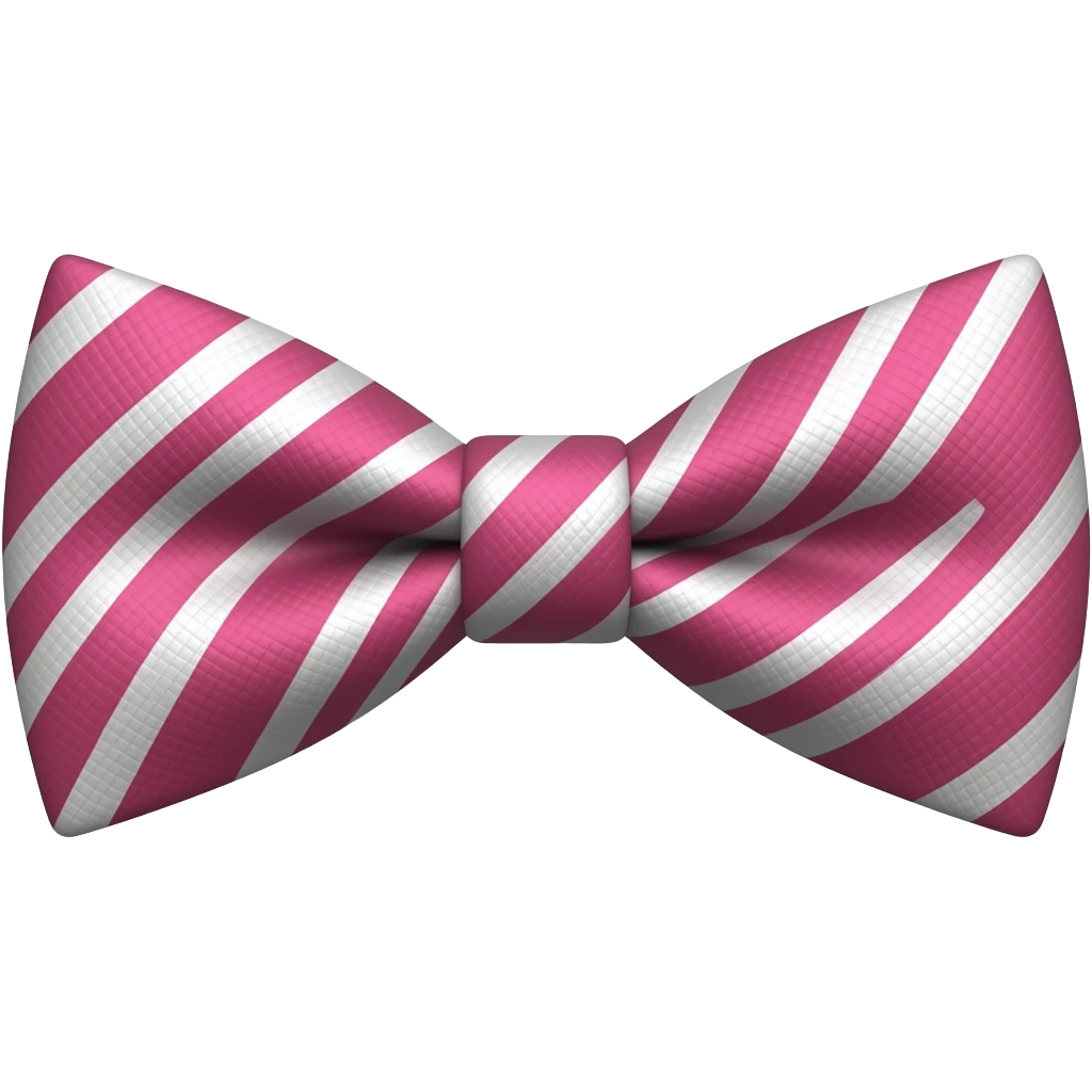 Pink and white lined bow tie emoji