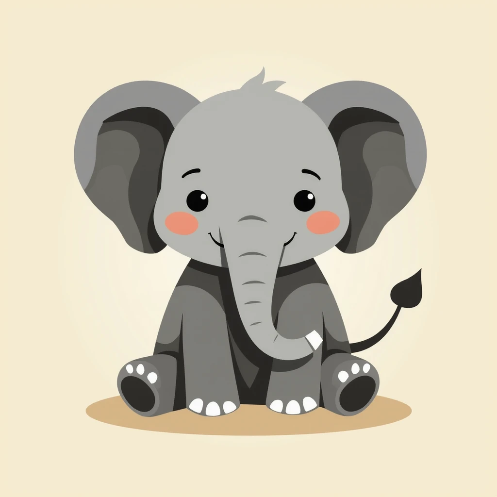 Flat design style elephant emoji