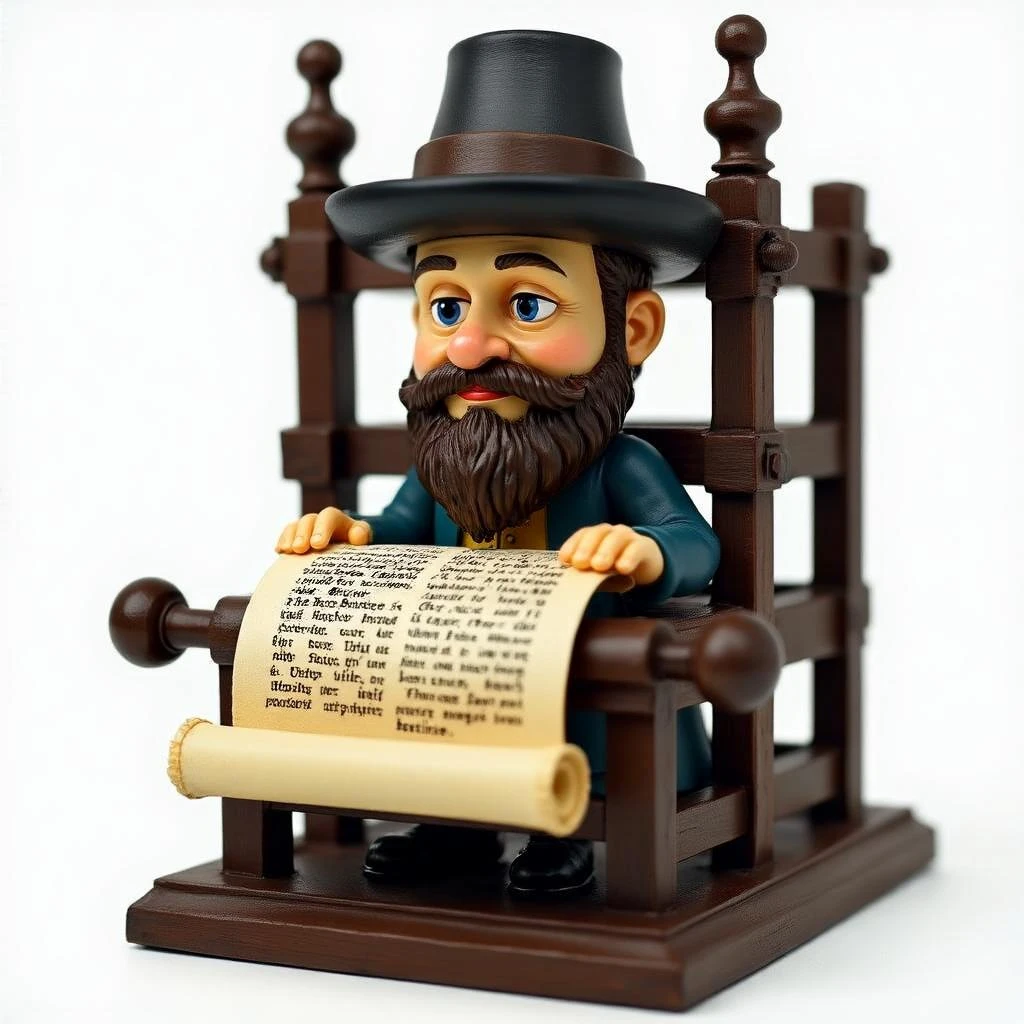 Печатный станок Гутенберга в стиле и с текстурами Bobblehead, прозрачный фон emoji