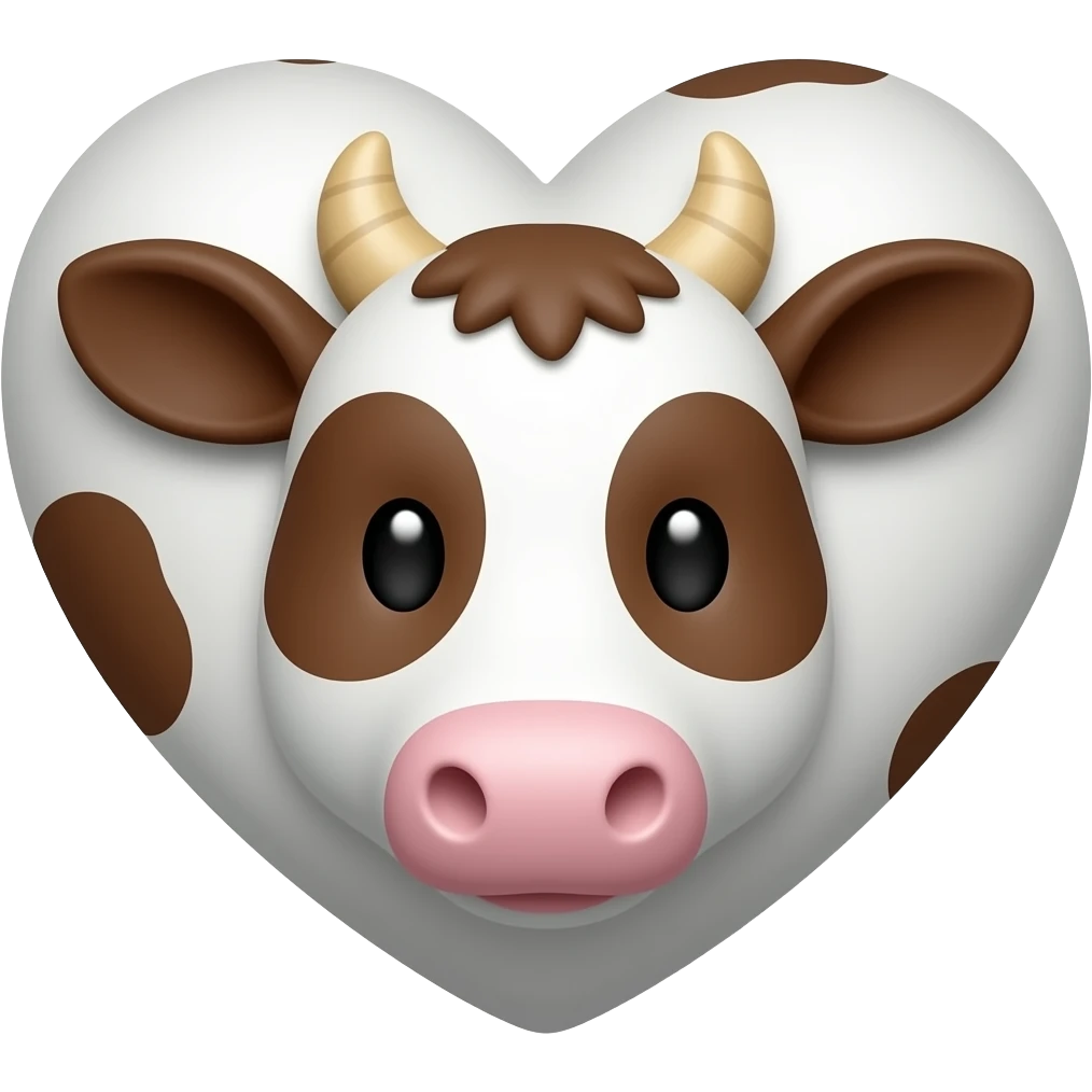Corazón como vaquita con machitas blancas y cafe, pero sin la vaca emoji