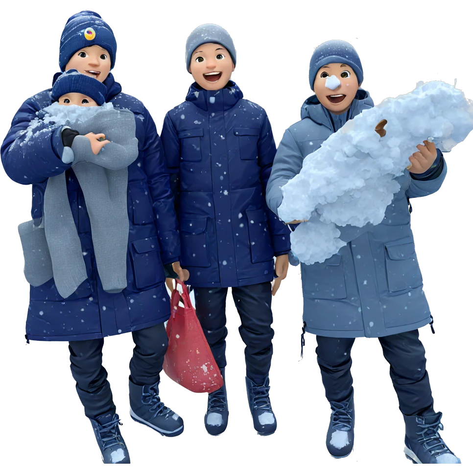 boys playing in the snow emoji