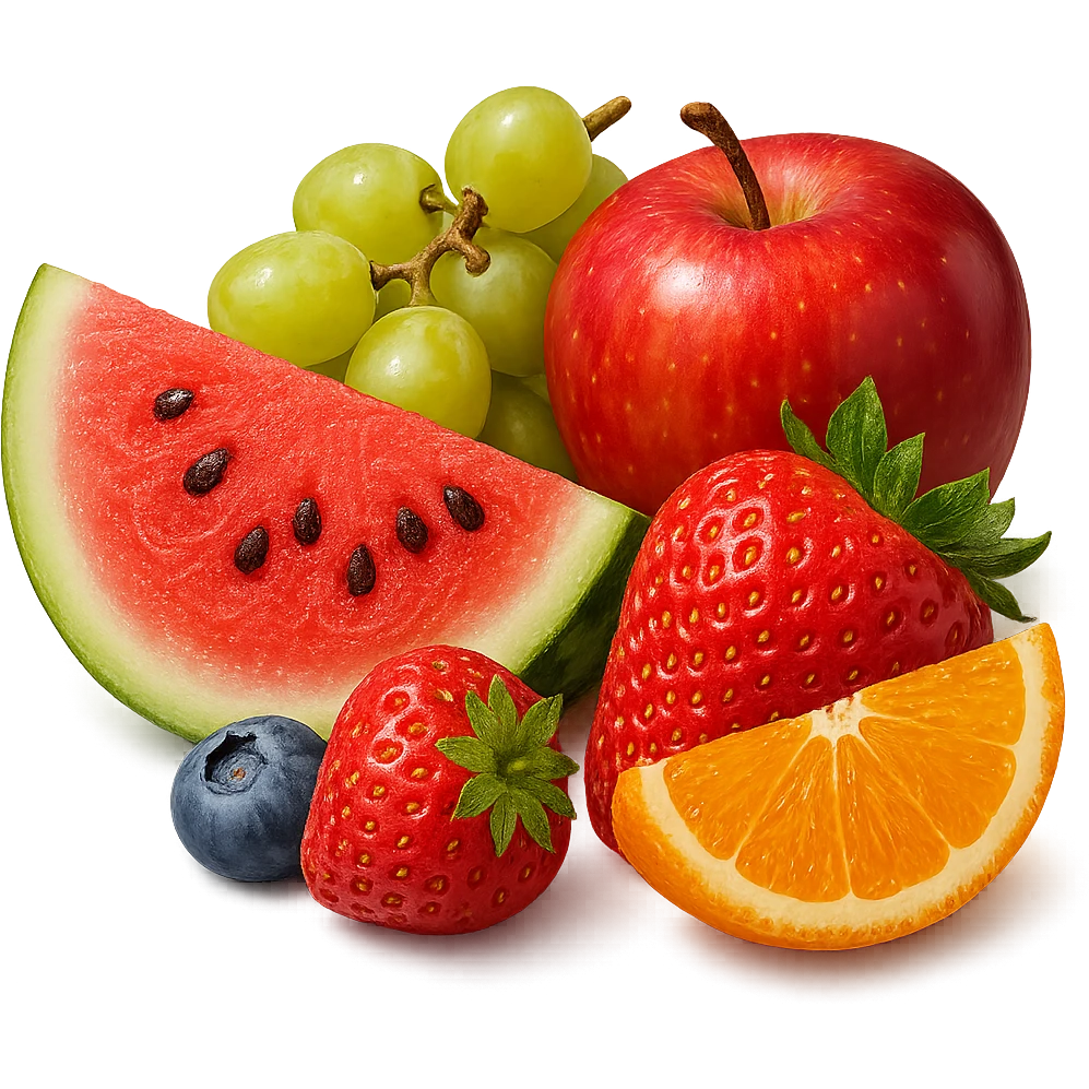 porzione di frutta fresca, iperrealistico 4k emoji